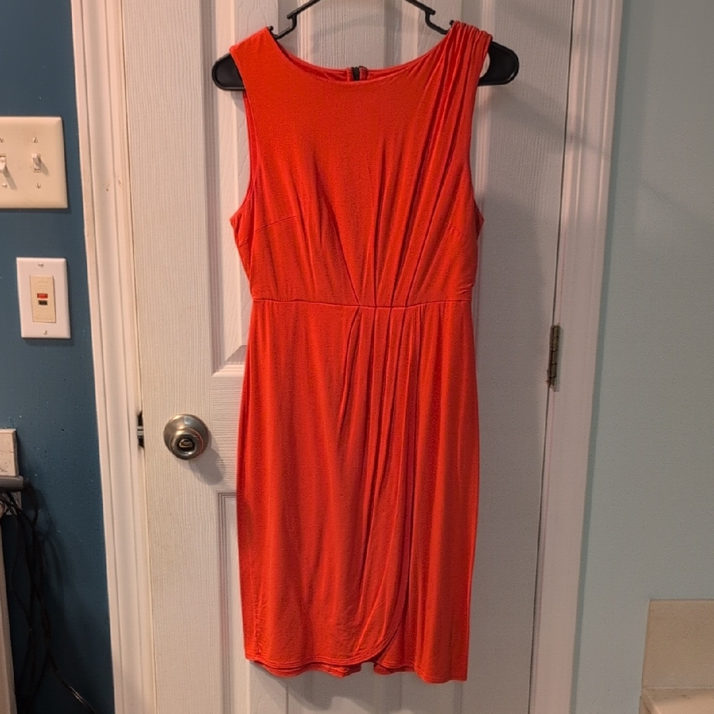 Elegant Orange Sleeveless Dress